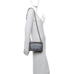 Iridescent Goatskin Quilted Small Boy Flap Purple