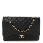 Caviar Quilted Maxi Double Flap Black