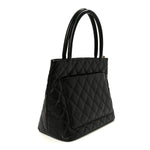 Caviar Quilted Medallion Tote Black