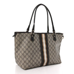 GG Plus Monogram Web Tote Dark Brown