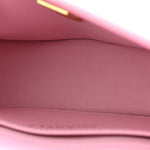 Calfskin Quilted Small Messenger Flap Light Pink