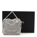 Crystal Embellished Metallic Lambskin Mini Chanel 22 Silver