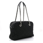 Nylon Tessuto Impuntu Quilted Shoulder Bag Black