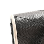 Grain De Poudre Matelasse Chevron Monogram Envelope Chain Wallet Asphalt White
