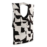 Calf Hair Large Alix Padlock Zip Shoulder Bag Brown White