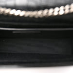 Calfskin Crocodile Embossed Medium Classic Monogram Kate Tassel Satchel Black