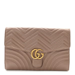 Calfskin Matelasse GG Marmont Clutch Porcelain Rose
