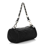 Tessuto Nylon Saffiano Impunturato Quilted Barrel Pochette Black