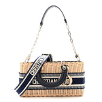 Wicker Oblique Dioriviera Medium Lady D-Joy Bag Blue