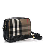 Giant Check Calfskin Small Camera Bag Black