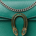 Dollar Calfskin Crystal Mini Dionysus Top Handle Bag Emerald