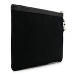Linen Canvas Rive Gouche Zipped Pouch Black