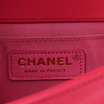 Lambskin Quilted Medium Boy Flap Fuchsia
