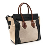 Canvas Smooth Calfskin Micro Tri-Color Luggage Natural Black Tan
