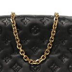 Lambskin Embossed Monogram Pochette Coussin Black