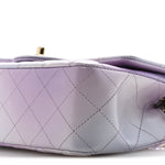 Calfskin Quilted Mini Cloudy Tie Dye Rectangular Flap Purple Blue Pink