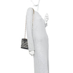 Oblique Drawstring Chain Bucket Bag Blue