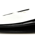 Metallic Lambskin Wave Clutch Black Silver
