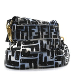 X JOSHUA VIDES Nylon FF Cloudy Mini Belt Baguette Bag White Celeste Black