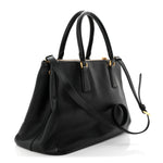 Saffiano Medium Galleria Double Zip Tote Black