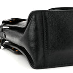 Agnello Old Shine Vitello Go Rain Small Flip Tote Black Marrone
