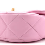 Lambskin Quilted Mini Lacquered Chain Flap Pink