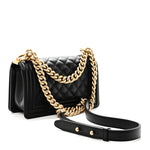 Caviar Quilted Small Boy Flap Black