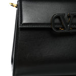 Calfskin Mini VSling Top Handle Bag Black