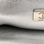 Crystal Embellished Metallic Lambskin Mini Chanel 22 Silver