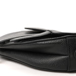 Grained Calfskin Mini Saddle Bag Black