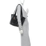 Grained Deerskin Bea Tote Black