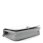 Caviar Quilted Boy Wallet On Chain WOC Grey