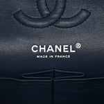 Caviar Quilted Small Double Flap Blue