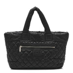 Nylon Quilted Large Coco Cocoon Tote Black