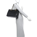 Caviar Quilted Grand Shopping Tote GST Black