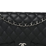 Caviar Quilted Jumbo Double Flap Black