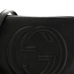 Pebbled Calfskin Small Soho Disco Bag Black