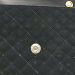 Velvet Tri-Quilt Monogram Medium College Bag Black