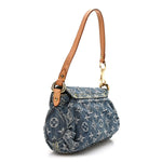 Monogram Denim Mini Pleaty Blue