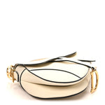 Grained Calfskin Saddle Bag White