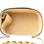 Lambskin Quilted Mini Pearl Crush Vanity Case With Chain Black