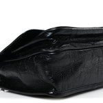 Crinkled Calfskin Matelasse Monogram Baby Niki Chain Satchel Black