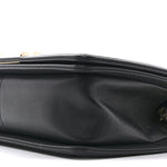 Calfskin Braided Medium Boy Flap Black
