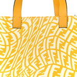 X SARAH COLEMAN Glazed Canvas Vitello King FF Vertigo Shopping Tote Bag Mimosa White