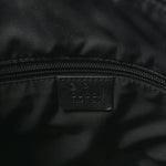 Techno Canvas Selleria Calfskin Web Small Flat Messenger Bag Black
