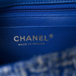 Tweed Quilted Mini Rectangular Flap Blue White