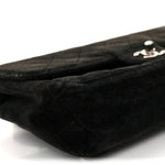 Velvet Quilted Flap Backpack Black