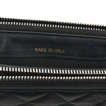 Calfskin Quilted Small Boy Clutch With Chain Black