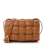 Nappa Maxi Intreccio Padded Cassette Crossbody Bag Caramel