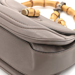 Calfskin Medium New Bamboo Top Handle Bag Mauve